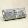 oxidized silver clutch purse